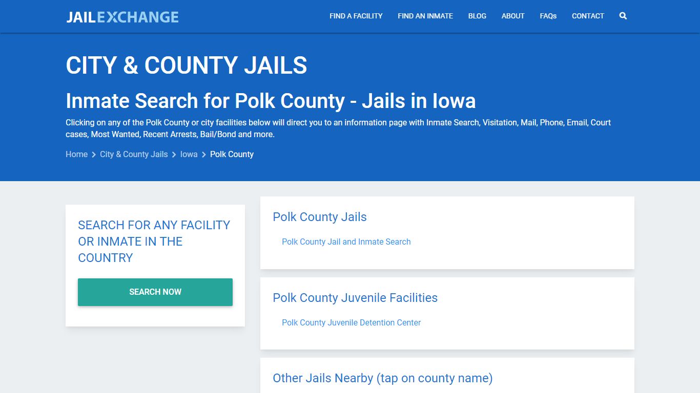 Inmate Search for Polk County | Jails in Iowa - Jail Exchange